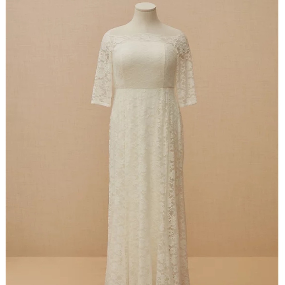 NWT Torrid Wedding Gown/Dress Ivory Lace Off Shoulder Fit & Flare 18 - Picture 8 of 15